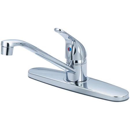 OLYMPIA FAUCETS Single Handle Kitchen Faucet, Compression Hose, Standard, Chrome, Number of Holes: 3 Hole K-4160H